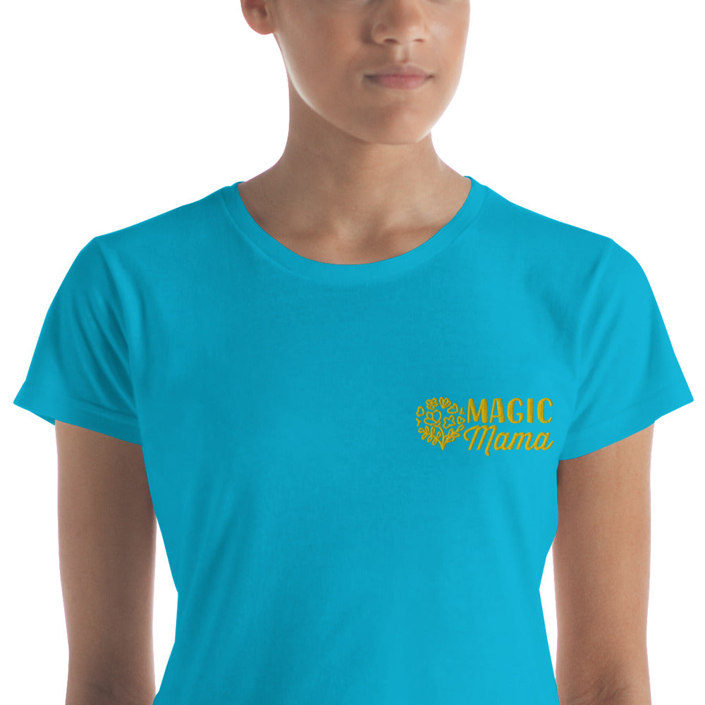 Magic Mama Embroidered Women's TShirt - Caribbean Blue Color - https://ascensionemporium.net
